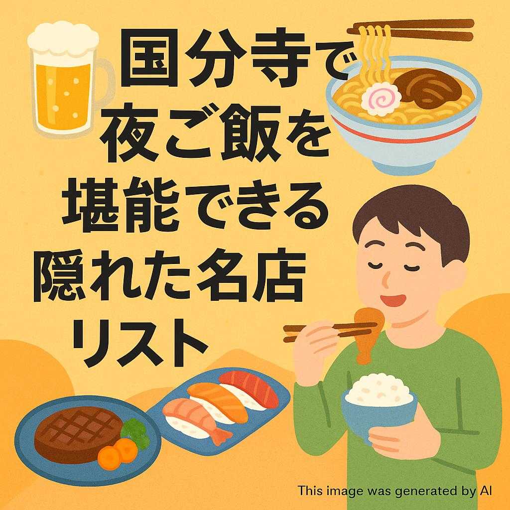 国分寺で夜ご飯を堪能できる隠れた名店リスト